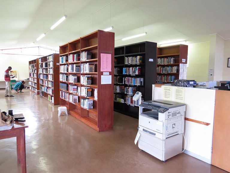 The library is available to on and off-campus students and has computer facilities