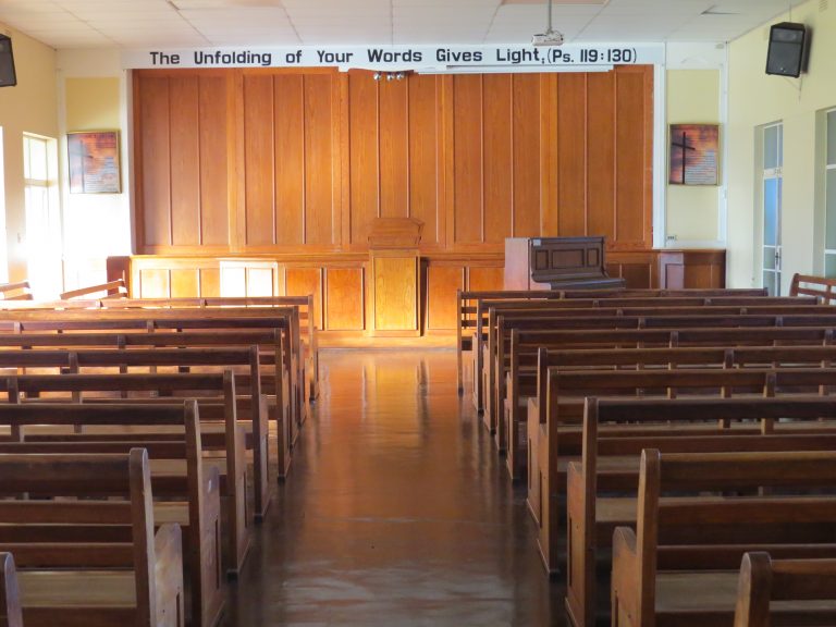 Inside the chapel where we gather for worship twice a week
